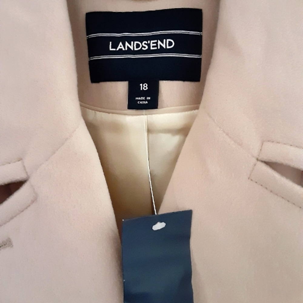 Lands End Wool Coat Light Pink Size 18